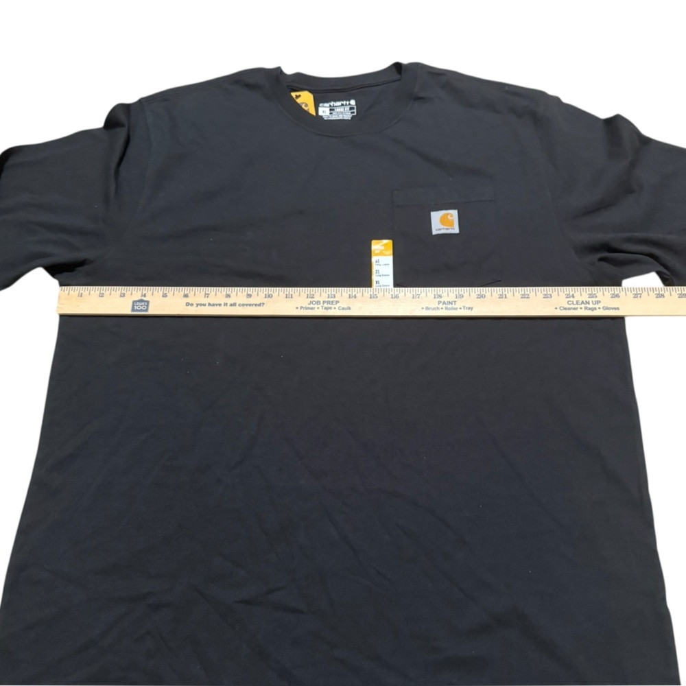 Carhartt Men's Long Sleeve Tee shirt loose fit black size XL chest‎ pocket - Picture 4 of 10